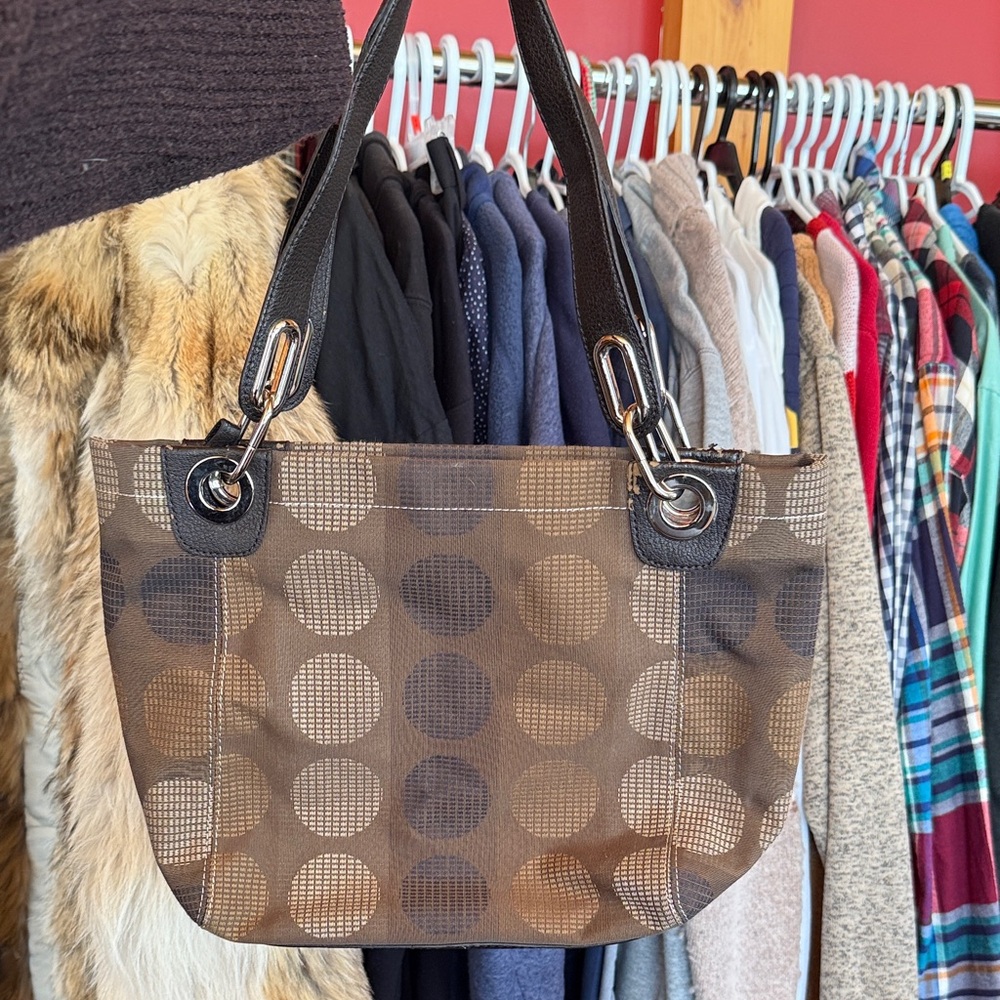 Nine West Brown and Black Patterned Shoulder Bag